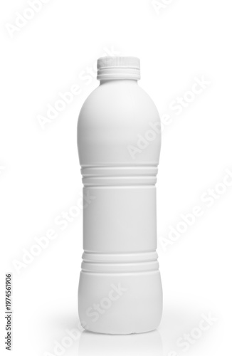 Blank White Plastic Bottle Isolated on White Background