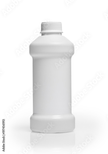 Blank White Plastic Bottle Isolated on White Background