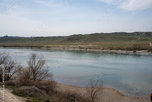 The raw beauty of the Kazakh steppe: Ili River before spring blooming