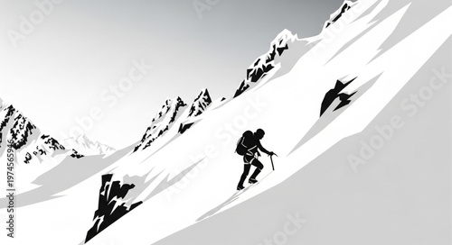 skiing in the mountains