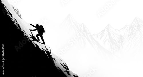 silhouette of climber