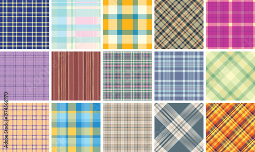 Plaid pack suitable for e-commerce, social media visuals, and printed stationery. Vector scalability ensures quality.
