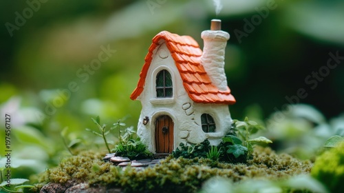 Wallpaper Mural Miniature fairy house on moss-covered stump Torontodigital.ca