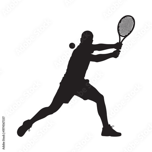 Silhouette of a tennis player preparing to strike a forehand shot
