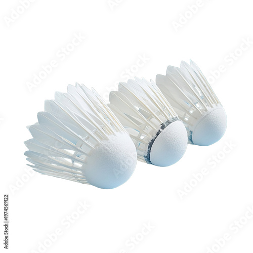 White shuttlecock for badminton isolated on transparent background