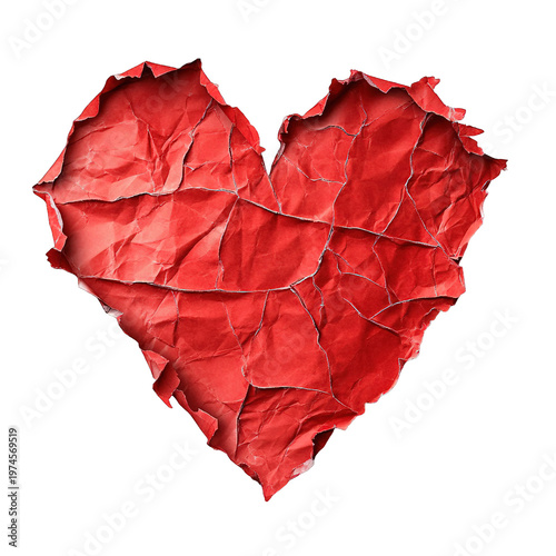 Paint Heart from painted texture paper Valentines day card vector
