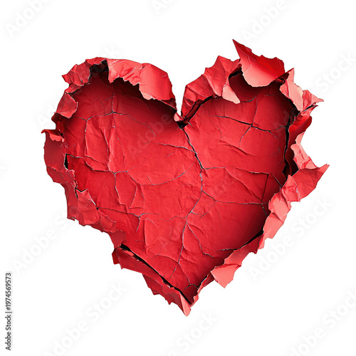 Paint Heart from painted texture paper Valentines day card vector