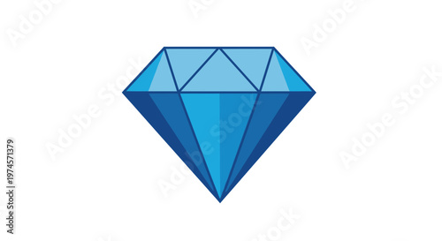 Brilliant Blue Diamond Gemstone, Faceted Cut Precious Jewel