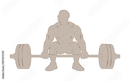 Strongman deadlift vector silhouette, powerful weightlifting athlete, fitness and gym workout illustration, strength training graphic asset for sports branding and health promotion.
