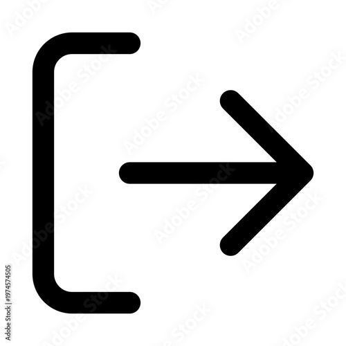 logout silhouette icon illustration for ui ux interface sign out exit account and app design