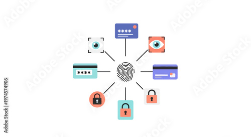 Digital Security and Protection Icons.