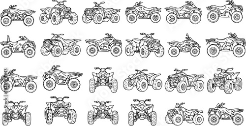 Photos Automotive Off-road Recreation Vehicles Black and White Line Art Collection: Det