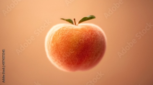 Fresh organic peach fruit on neutral background