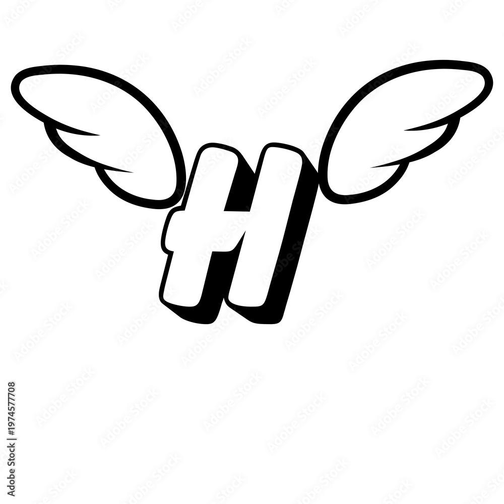 Fototapeta premium alphabet H vector illustration