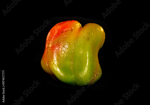 bell pepper isolated on black background