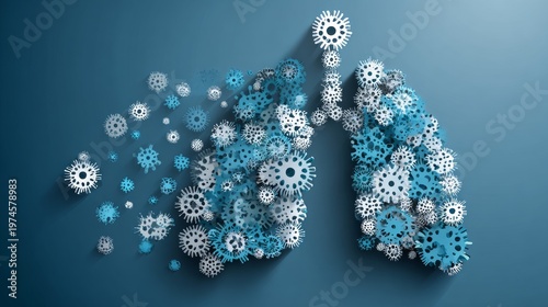 Virus respiratory immunity lung health concept silhouette virus medical protection infection disease healthcare immune system biology abstract vector design global epidemic prevention awareness