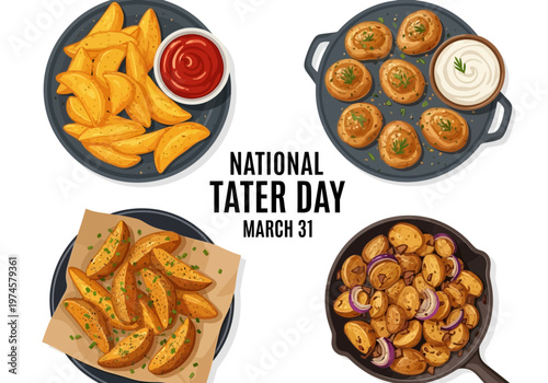 National tater day celebration with various potato dishes