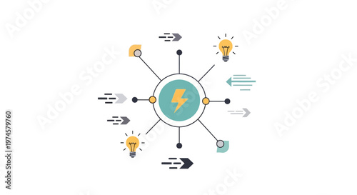 Innovation concept with light bulbs.