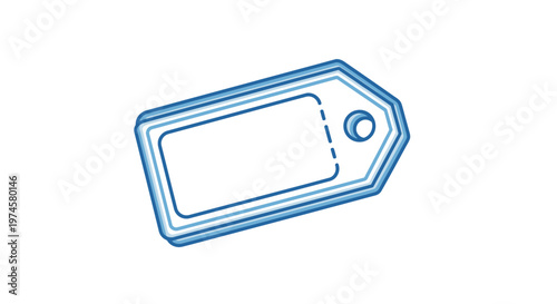 Blank Price Tag Isolated on White Background, Retail Label