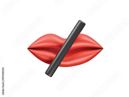 mute icon 3d illustration render