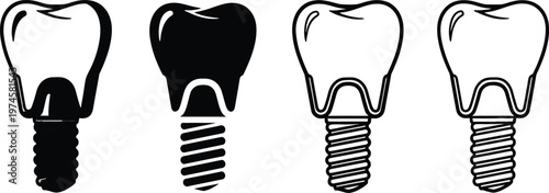 Dental tooth care icon set. Teeth health vector illustration collection. Dentistry medicine symbol. Oral hygiene sign. Teeth whitening pictogram. Broken tooth concept. 