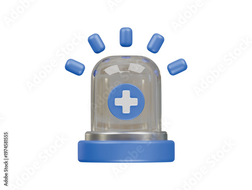 ambulence siren icon 3d illustration render
