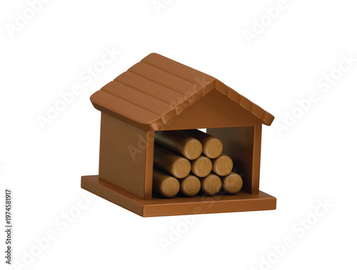 shed icon 3d illustration render