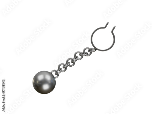 shackles ball icon 3d illustration render