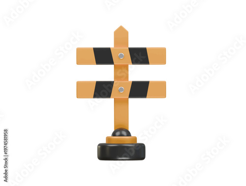stop contruction board icon 3d illustration render
