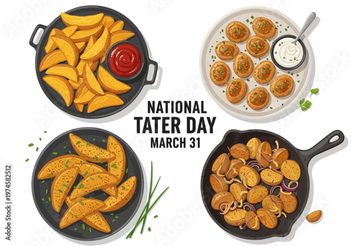 National tater day food illustration
