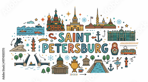 Saint Petersburg Cityscape Collage - Landmarks and Culture
