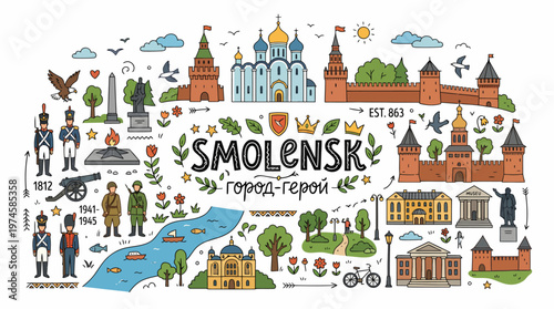 Smolensk City Illustration: Landmarks, History, and Culture