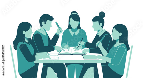 People sitting around table.