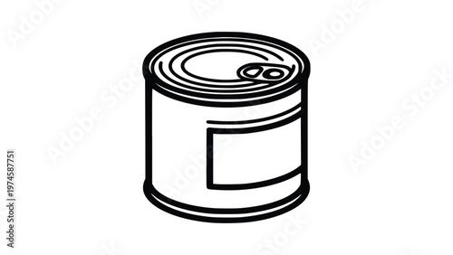 Simple black and white illustration of a soda can