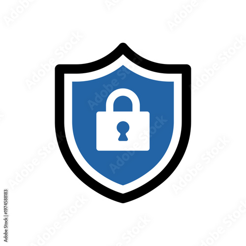 シンプルセキュリティアイコンシリーズ –  セキュリティ 太線フラットブルー