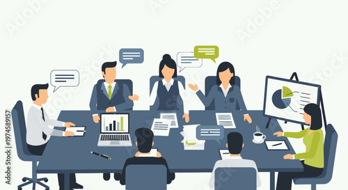Corporate Business Evaluation Planning and Workshop Session Illustration
