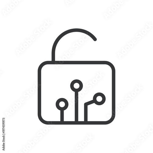 Unlock line icon. Security, password, privacy, private information, safety concepts. Editable stroke. Vector illustration