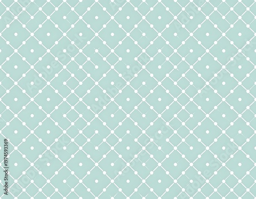 A repeating grid pattern of interconnected dots and lines, creating a subtle geometric design on a pastel turquoise backdrop