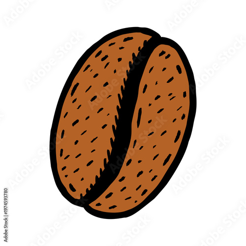 Coffee beans icon cartoon style roasted bean doodle vector for cafe elements, packaging, sticker and decorative design.