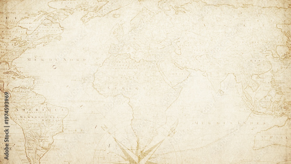 Fototapeta premium Vintage world map HD wallpaper, old paper background