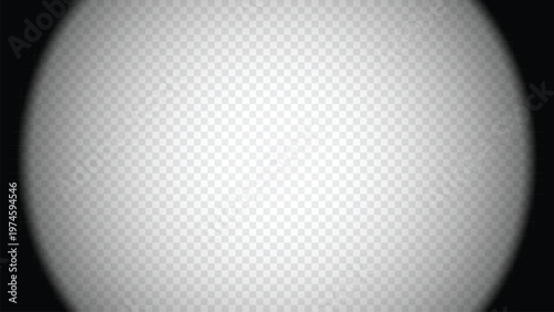 Scope or binoculars sight view with black shadow overlay. POV trought scope. Spy or peep with binoculars optics. Transparent vector overlay with dark mask. Observation overlay template.