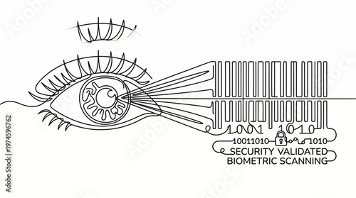 Biometric scanning eye security validation system concept
