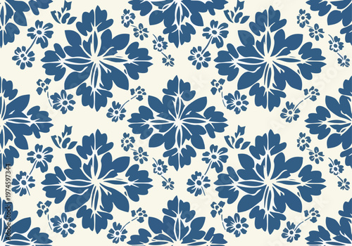 Classic baroque wallpaper design featuring intricate floral medallions arranged in seamless repetition