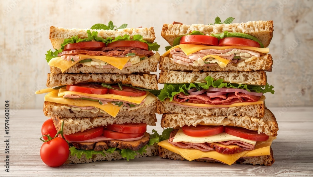 Fototapeta premium A pile of tasty sandwiches