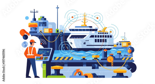 Modern Port Operations with Advanced Technology and Skilled Personnel.