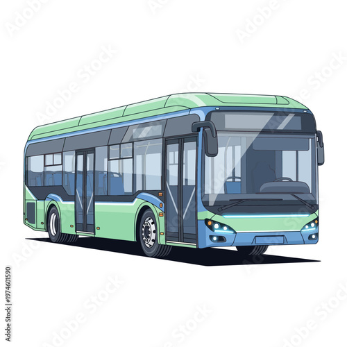 Modern city bus for public transportation, clean energy vehicle.