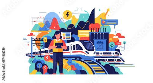 Modern Transportation Engineering and Technology Concept.