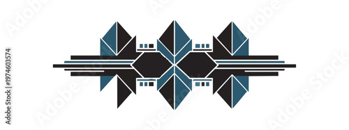 Abstract geometric design with symmetry on dark background