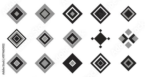 Geometric diamond shapes in grayscale design
