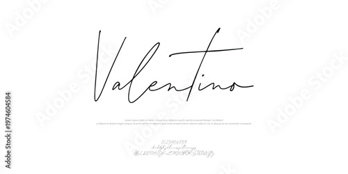 Bilde på lerret Valentino, signature Font Calligraphy Logotype Script Brush Font Type Font lette
